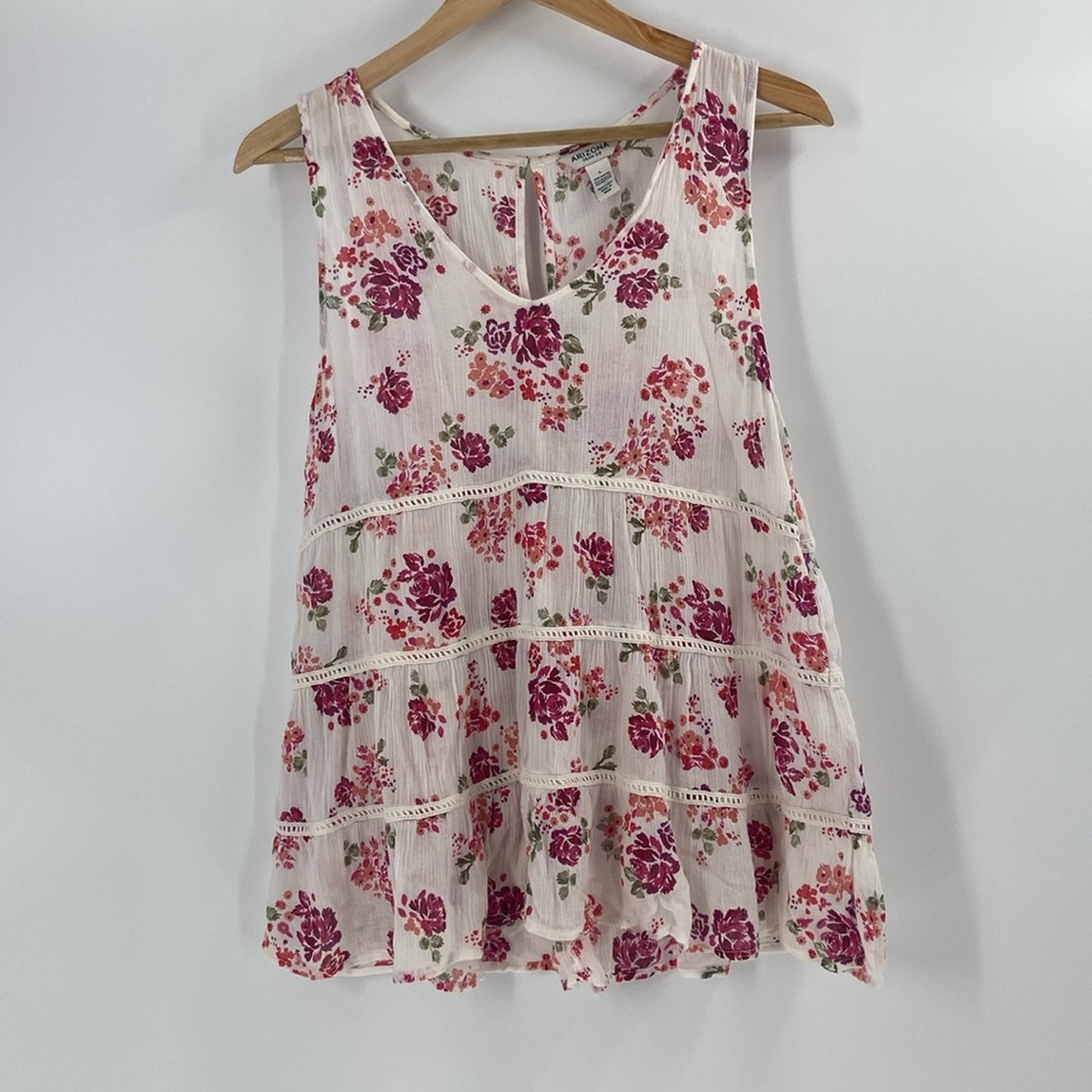 Arizona Jean Company floral tiered flouncy baby doll top large - Picture 13 of 13